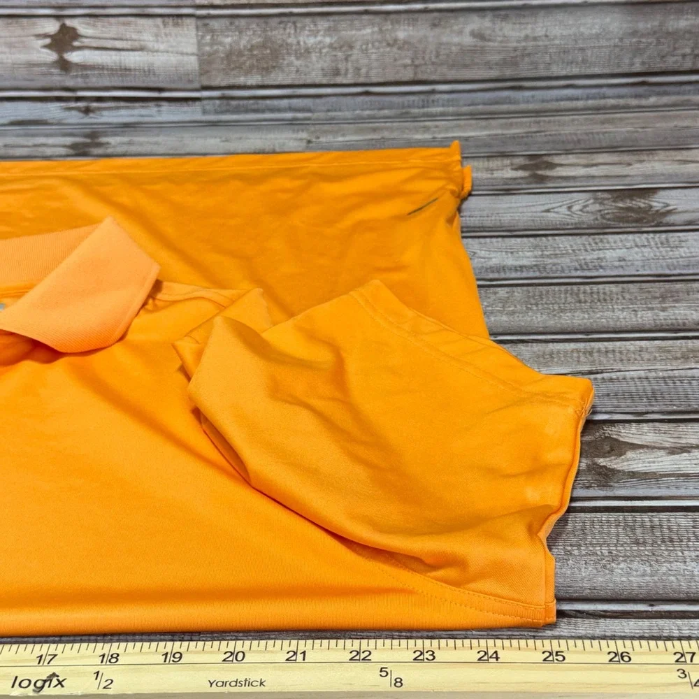 Adidas Polo Shirt Mens Large Orange Climalite Short Sleeve Performance Golf‎